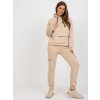 Béžová dámská souprava tepláků a mikiny s kapucí (Velikost ONE SIZE)
