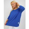 Modrá volná halenka s 3/4 rukávem