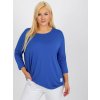 Modrá volná halenka s 3/4 rukávem