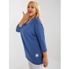Modrá volná halenka s 3/4 rukávem