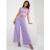 Světle fialové široké kalhoty s páskem