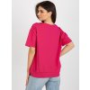 Tmavě růžové dámské triko s kulatým výstřihem