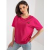 Tmavě růžové dámské triko s kulatým výstřihem