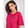 Tmavě růžové dámské triko s kulatým výstřihem