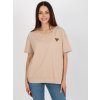 Béžové dámské triko s kulatým výstřihem