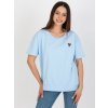 Světle modré dámské triko s kulatým výstřihem