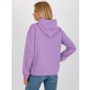 Světle fialová mikina s kapucí a klokaní kapsou