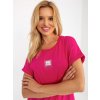 Tmavě růžové dámské tričko s malým potiskem