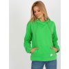 Zelená mikina s kapucí a klokaní kapsou