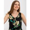 Černý top s květinovým potiskem