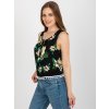 Černý top s květinovým potiskem