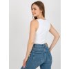 Bílé dámské žebrované body s výstřihem (Velikost ONE SIZE)