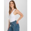 Bílé dámské žebrované body s výstřihem (Velikost ONE SIZE)
