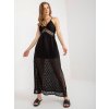 Černé midi šaty na ramínka s krajkovou sukní