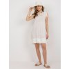 Smetanové volné minišaty bez rukávů