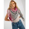 Šedo- fuchsiová dámská šála