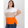 Oranžovo-bílé pruhované triko