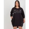 Černá asymetrická tunika s nápisem