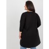 Černá asymetrická tunika s potiskem