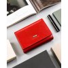 Peterson Červená středně velká dámská kožená peněženka Y153