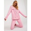 Růžová souprava tepláků a mikiny bez kapuce