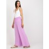 Světle fialové letní široké kalhoty