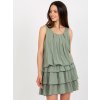 Khaki volánové mini šaty