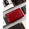 Peterson Červená hladká dámská kožená peněženka Y163