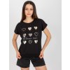 Černé tričko se zlatými srdíčky