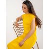 Žluté pletené letní šaty s rozparky