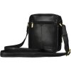 Černá kožená pánská messenger taška