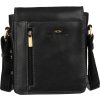 Peterson Černá kožená messenger taška přes rameno