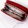Červená lesklá dámská kožená peněženka Y195