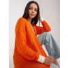 Oranžový dlouhý pletený kardigan