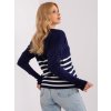 Tmavě modrý svetr s pruhy (Velikost ONE SIZE)