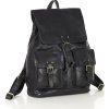 MARCO MAZZINI černý kožený batoh s kapsami