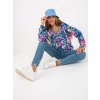 Modré dámské květinové tričko s dlouhými rukávy