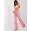 Světle růžové elegantní kalhoty s vysokým pasem