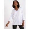Bílé dámské volné tričko s výstřihem
