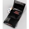 Peterson Černá kožená pánská peněženka s červeným pruhem W067