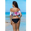 Černé bikiny s květinovým volánem