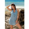 Modrá plážová tunika na plavky s volánem Erin Sharm