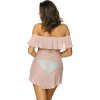 Světle růžová průsvitná plážová tunika na plavky Juliet Taupe