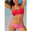 Červené bikiny se vzorovaným spodkem Saba