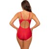 Červené jednodílné plavky s mašlí Farada