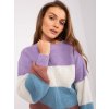 Pastelově barevný fialovo-modrý pruhovaný svetr