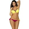 Žluto-fuchsiové push-up bikiny Virginia Magenta-Duffy (Velikost L)