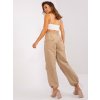 Béžové dámské široké kalhoty