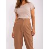 Hnědé rovné elegantní kalhoty