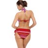 Fialovo-červené bikiny s pruhovaným spodkem Paloma Pegaso-Coccinella